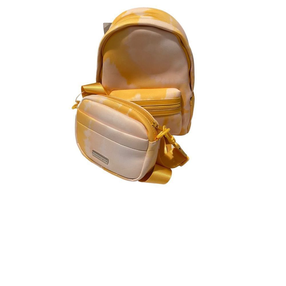 Steve Madden Yellow and White Backpack with Additional Bag - Picture 3 of 10